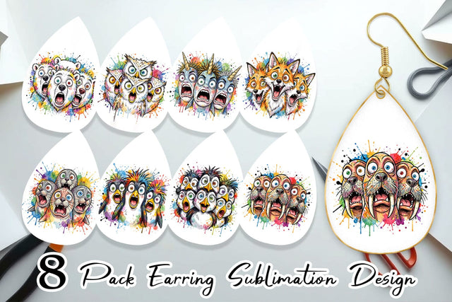 Earring Melting Arctic Animals Heatwave Sublimation artnoy 