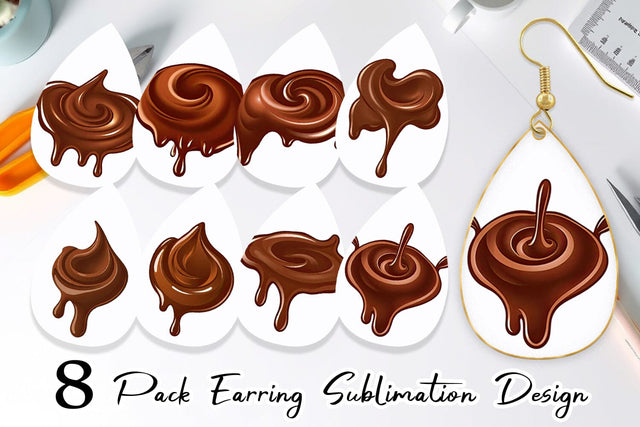 Earring Melting Chocolate Sublimation artnoy 