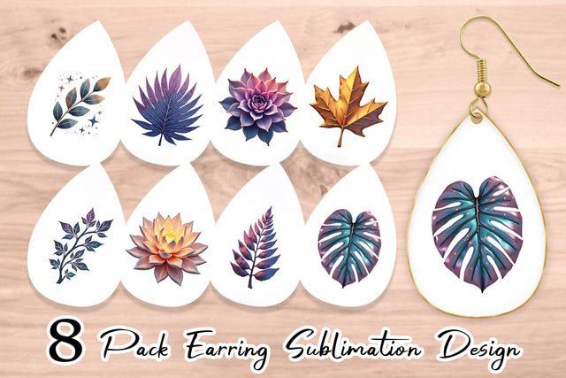 Earring Metallic Botanicals Sublimation artnoy 