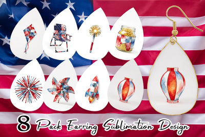 Earring Midnight Sparkle Patchwork Watercolor Sublimation artnoy 