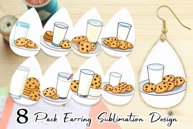 Earring Milk and Cookie Sublimation artnoy 