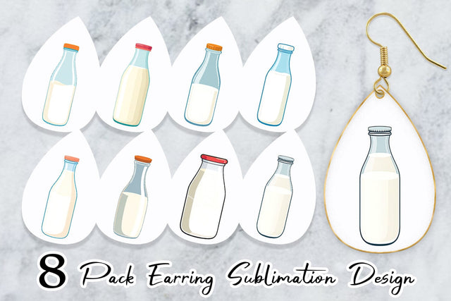 Earring Milk Bottle Sublimation artnoy 