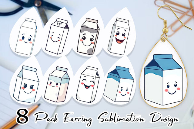 Earring Milk Carton Sublimation artnoy 