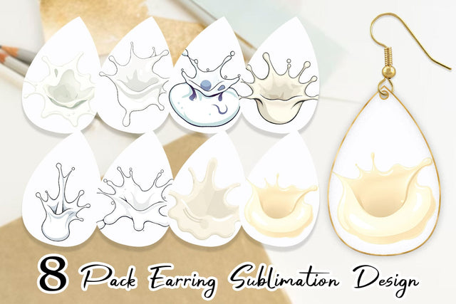 Earring Milk Splash Sublimation artnoy 