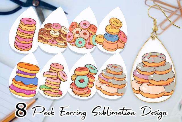Earring Mini Donut Stack Sublimation artnoy 