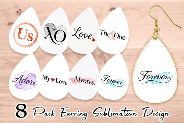 Earring Minimalist Romance Watercolor Sublimation artnoy 