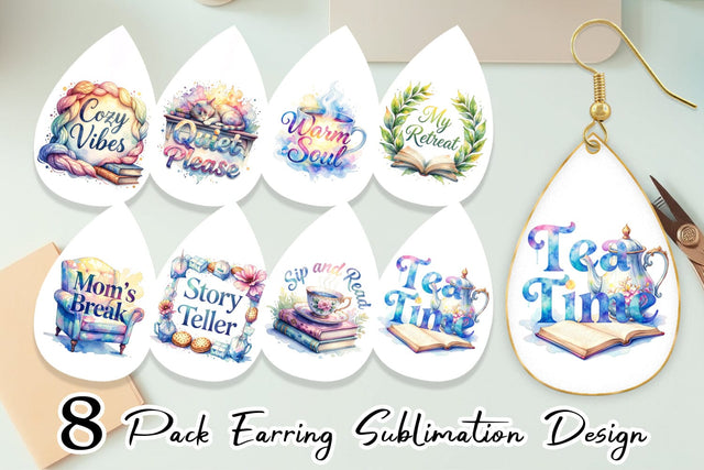 Earring Mom Reading Quotes Sublimation artnoy 