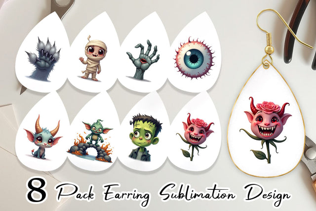 Earring Monster Mashups Sublimation artnoy 