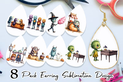 Earring Monster Night Market Sublimation artnoy 