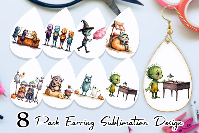 Earring Monster Night Market Sublimation artnoy 