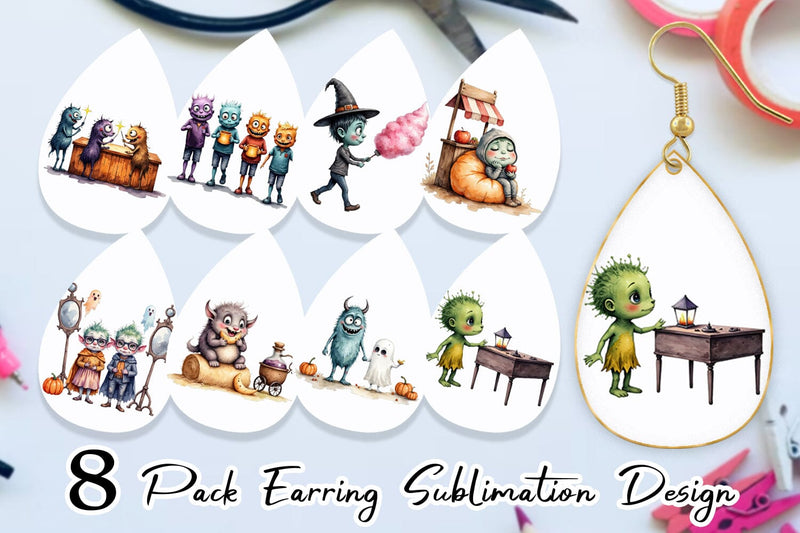 Earring Monster Night Market Sublimation artnoy 