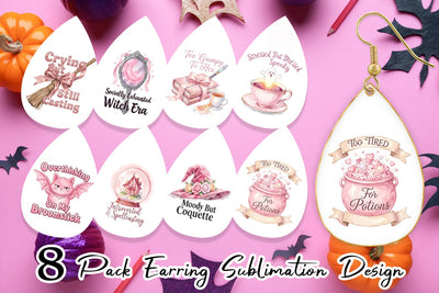 Earring Moody Coquette Spell Watercolor Sublimation artnoy 