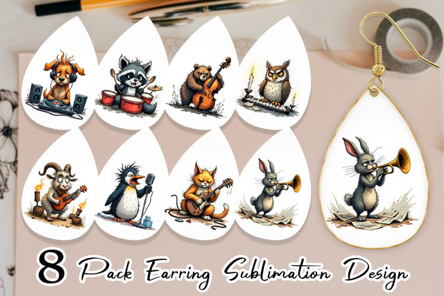 Earring Music Critters Sublimation artnoy 