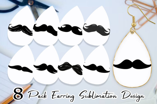Earring Mustache Sublimation artnoy 