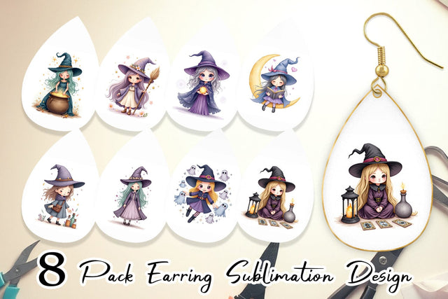 Earring Mystical Witch Dolls Sublimation artnoy 