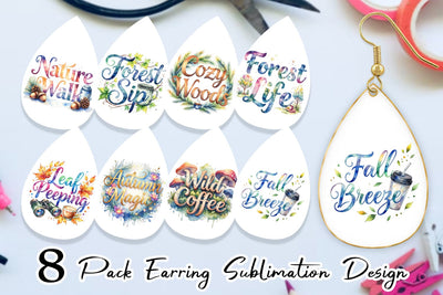 Earring Nature Forest Coffee Quotes Sublimation artnoy 