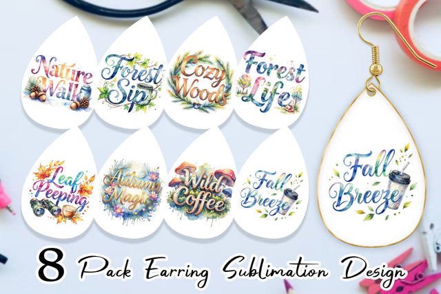 Earring Nature Forest Coffee Quotes Sublimation artnoy 