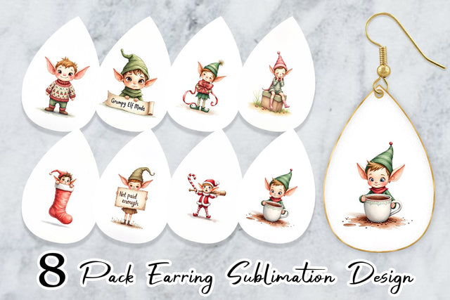 Earring Naughty Elves Sublimation artnoy 