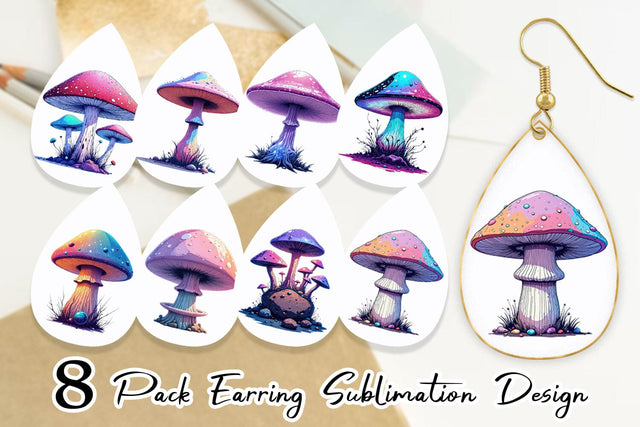 Earring Nebula Mushrooms Sublimation artnoy 