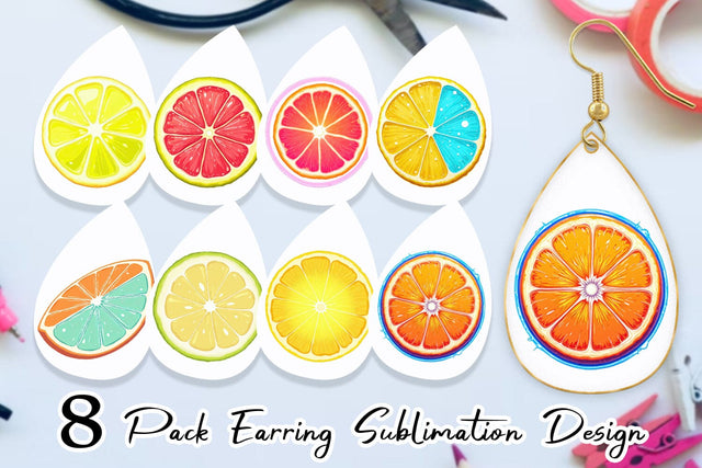 Earring Neon Citrus Sublimation artnoy 