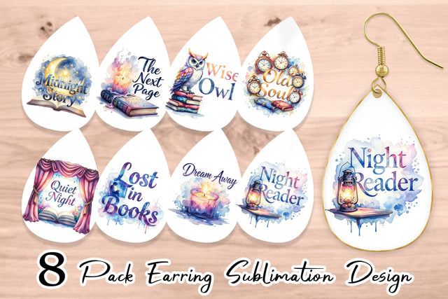 Earring Night Owl Quotes Sublimation artnoy 