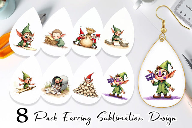 Earring North Pole Mailroom Mayhem Sublimation artnoy 