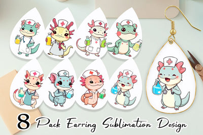 Earring Nurse Axolotl Sublimation artnoy 