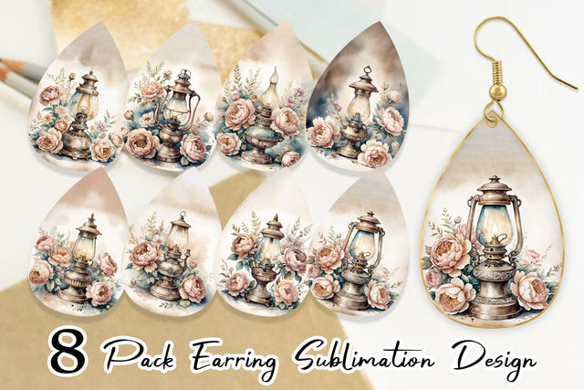 Earring Oil Lamp Sublimation artnoy 