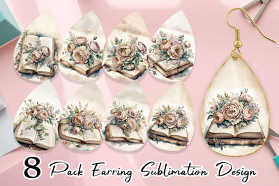 Earring Old Books Sublimation artnoy 