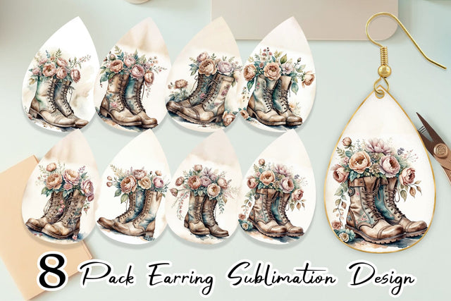 Earring Old Boots Sublimation artnoy 