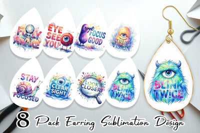 Earring One Eyed Monster Wisdom Quotes Sublimation artnoy 