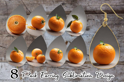 Earring Orange Fruit Sublimation artnoy 