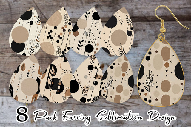 Earring Organic Elements Pattern Sublimation artnoy 