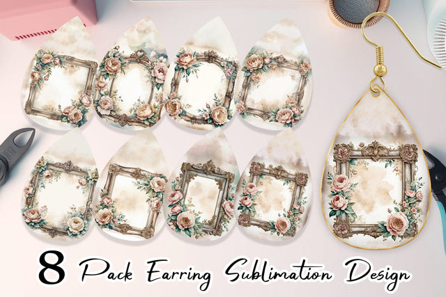 Earring Ornate Frame Sublimation artnoy 