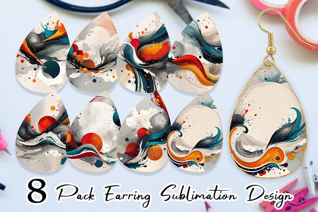 Earring Paint Brush Painting Sublimation artnoy 