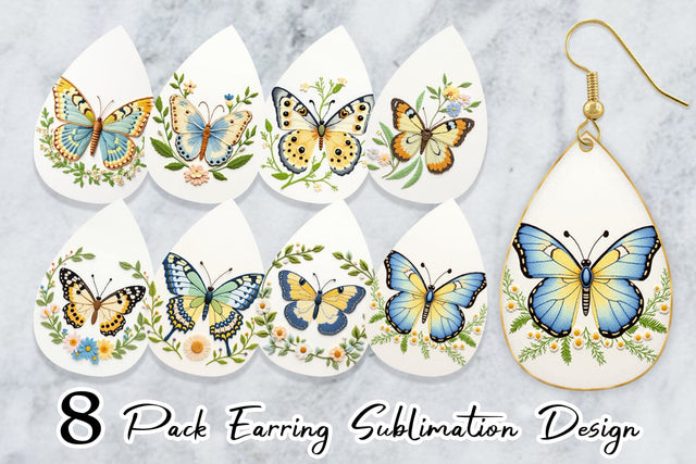 Earring Painted Lady Butterfly Sublimation artnoy 