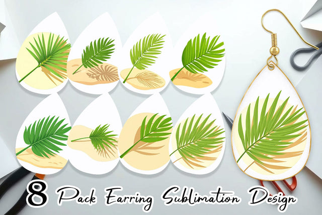 Earring Palm Leaf Sublimation artnoy 