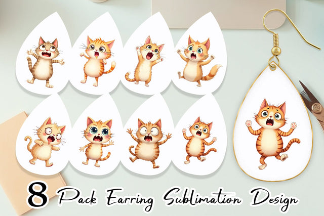 Earring Panic Cat Sublimation artnoy 