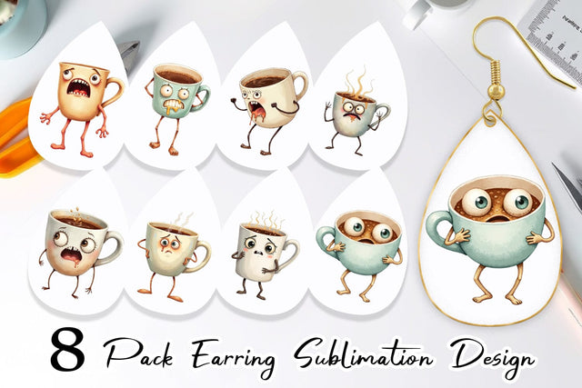 Earring Panic Coffee Sublimation artnoy 
