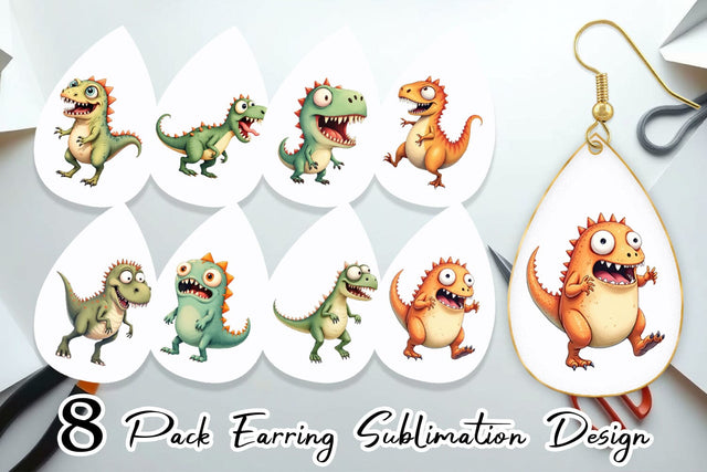 Earring Panic Dino Sublimation artnoy 