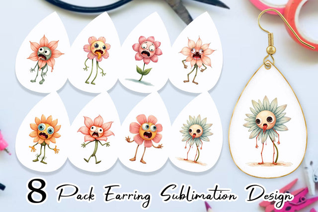 Earring Panic Flower Sublimation artnoy 