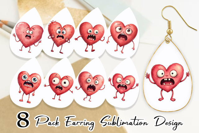 Earring Panic Heart Sublimation artnoy 