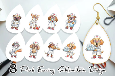 Earring Panic Mode Dog Nurse Prints Sublimation artnoy 