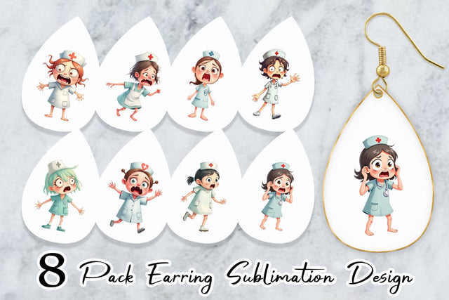 Earring Panic Nurse Sublimation artnoy 