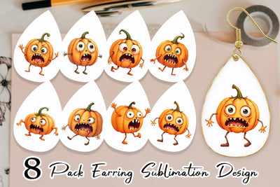Earring Panic Pumpkin Sublimation artnoy 