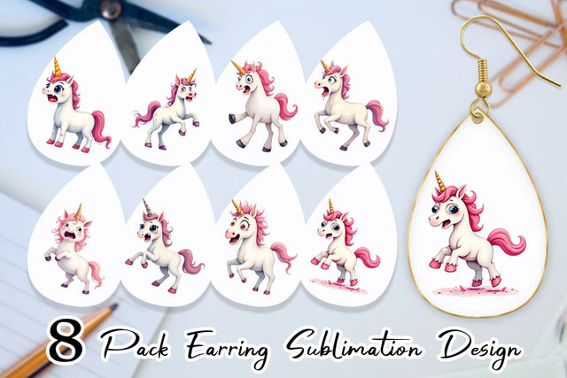 Earring Panic Unicorn Sublimation artnoy 
