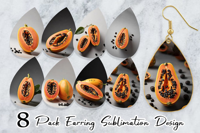 Earring Papaya fruit Sublimation artnoy 