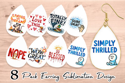Earring Passive Aggressive Positivity Pastel Snark Sublimation artnoy 