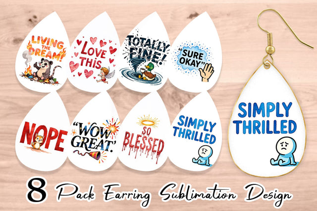 Earring Passive Aggressive Positivity Pastel Snark Sublimation artnoy 