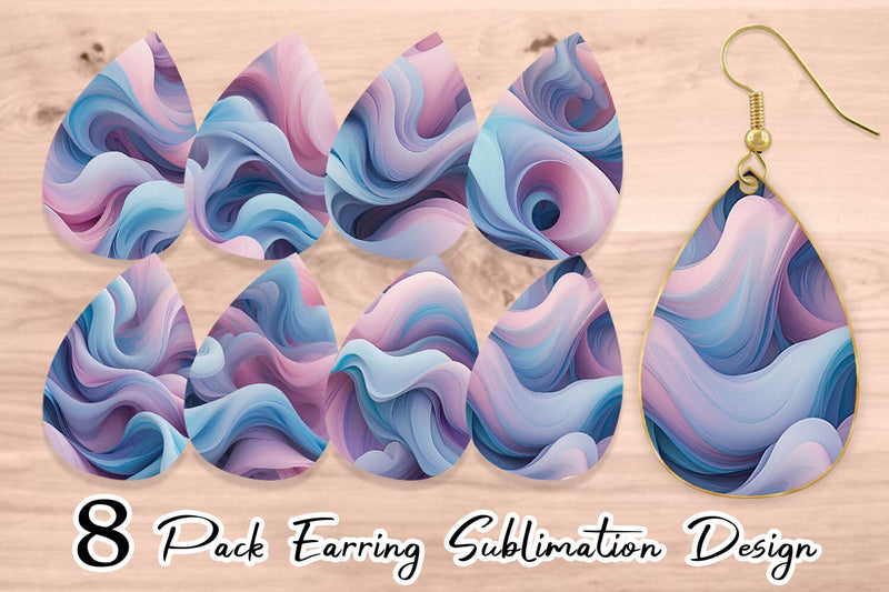 Earring Pastel Cloud Flow Sublimation artnoy 